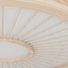 390297 Люстра диммируемая DEHESA, 36W (LED), 4000K, 5400lm, ?610, алюминий, сталь, белый/дерево на заказ в интернет-магазине