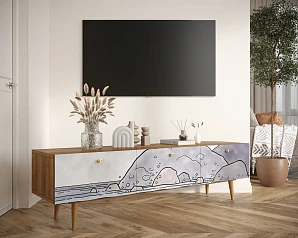 Комод "Berber" с ящиками низкий под TV арт BB19/Print_51 в интернет-магазине