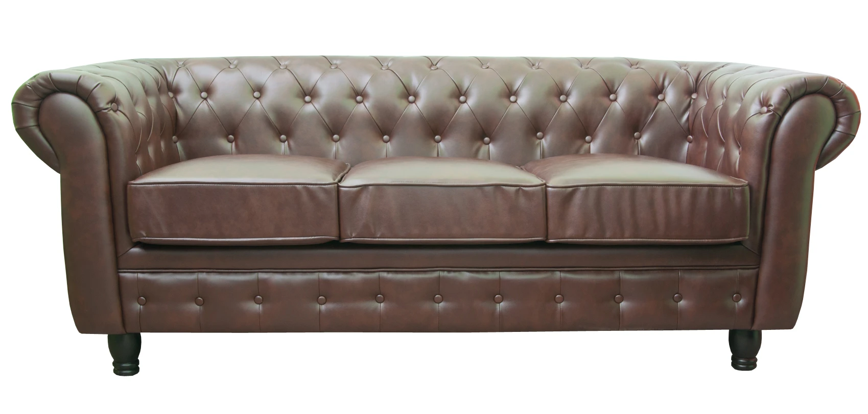 заказать Прямой трехместный диван Chesterfield Brown 3S цвет коричневый в интернет-магазине