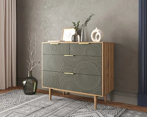 купить Комод с четыремя ящиками "Line" R22/browngrey в интернет-магазине