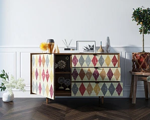 Комод "Bruni print" с ящиками и дверкой арт BR-02P