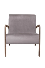заказать Низкое кресло с деревянными подлокотниками Mody Grey серый в интернет-магазине