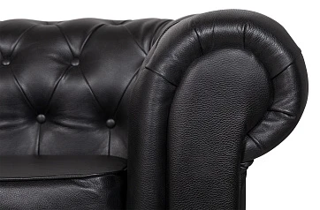 красивый Диван из черной кожи Chesterfield Black Leather 2S в интернет-магазине