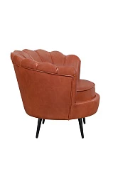 заказать Низкое кресло ракушка Pearl Brown на черных ножках