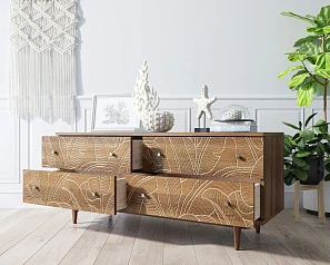 купить Комод "Boho" 4 ящика джангл арт BH09