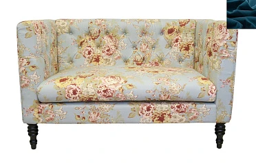 купить стильный Прямой двухместный диван Rose синий