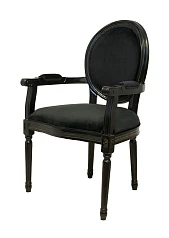 Мягкий стул с подлокотниками Diella Black Velvet в интернет-магазине