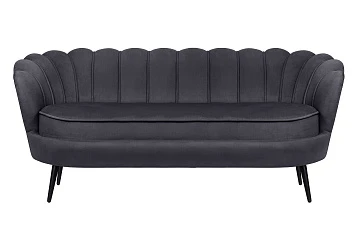 Диван ракушка для гостиниц Pearl Triple Black на черных ножках