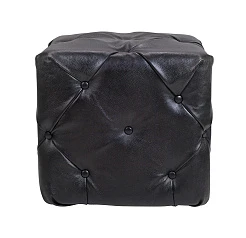 фото Дизайнерский пуф Amrit Black Leather