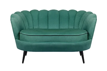 купить Дизайнерский диван Pearl Double Green V2 на черных ножках
