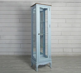 красивый Шкаф "Leontina Blue" для посуды узкий/низкий арт ST9319B