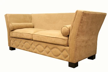 Прямой диван 3 места арт-деко Volte коричневый на заказ