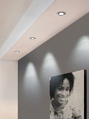 заказать 95853 Комплект светодиодных встраиваемых светильников PINEDA регулир., 3х6W(LED), ?84, пластик, никель мат