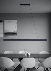 390368 Люстра диммируемая MONTEBUONO, 2X10W (LED), 3000K, 2600lm, L1800, B65, H1500, сталь, анодированный черный/пластик, белый на заказ в интернет-магазине