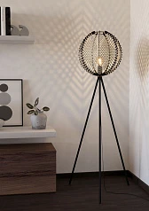 фото 44009 Торшер WAVERTON, 1х40W (E27), H1430, ?400, сталь черный / текстиль, дерево, белый, черный в интерьере