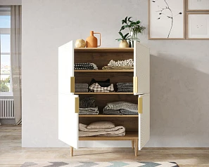 красивые Большой комод с четырьмя дверками "Line" LN03/GR1/beige на заказ