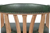 Мягкий стул с подлокотниками Tanner Green Leather