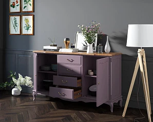 фото Комод "Leontina lavanda" с дверками и ящиками арт ST9351L в интерьере
