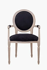 Мягкий стул с подлокотниками Delo Arm Black Velvet в интерьере