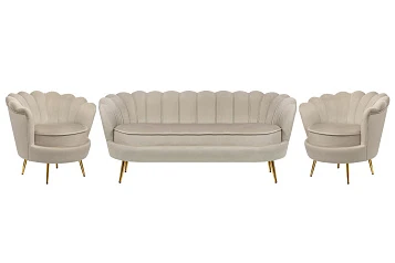 Комплект кресел и дивана ракушка Pearl Triple Taupe в интернет-магазине