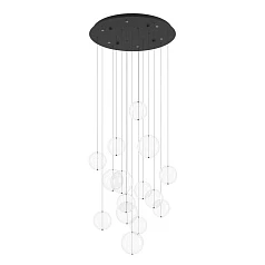 красивые 390333 Люстра диммируемая ESPARDELLO, 6X5,4W (LED), 3000K, 3060lm, ?580, сталь, черный/стекло, прозрачный на заказ