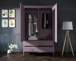 купить стильный Шкаф "Leontina Lavanda" двустворчатый с ящиками арт ST9327KR2L
