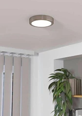 фото 900583 Накладной светильник диммируемый FUEVA 5, 11W (LED), 3000K, ?160, сталь, матовый никель / пластик, белый в интерьере