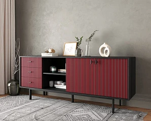 красивый Комод с дверками и нишей "Emerson" арт EM15/red/L на заказ