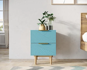купить Тумбочка с двумя ящиками "Line" LN07/GR1/blue в интернет-магазине
