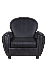 Кресло кожаное широкое Flog черное на заказ в интернет-магазине