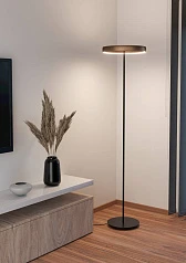 390452 Светодиодный торшер с регулировкой цветовой температуры TRABUCO, 2X19W(LED), ?420, 2200-6500K, 4800lm, алюминий, сталь, черный, коричневый, бел в интерьере