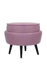 Пуф Pearl Adorn Pink на черных ножках в интернет-магазине