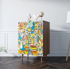 красивый Комод "Berber" большой принт 1 арт BB12/Print_01 на заказ
