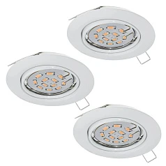 красивые 75349 Комплект светодиодных встраиваемых светильников EINBAUSPOT LED, 3x3W (GU10), 87х87, сталь, белый