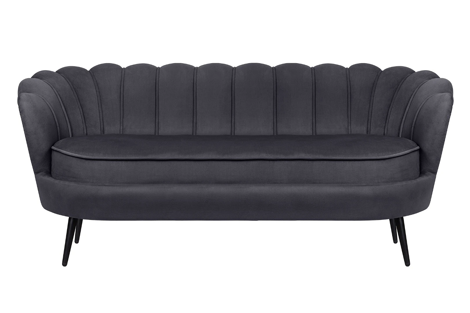Диван ракушка для гостиниц Pearl Triple Black на черных ножках на заказ