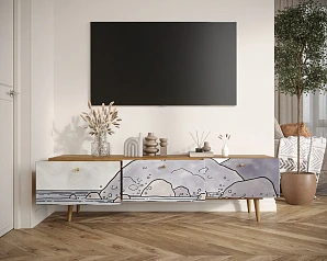 Комод "Berber" с ящиками низкий под TV арт BB19/Print_51 в интернет-магазине