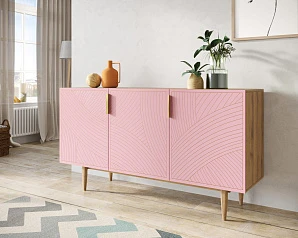 заказать Комод с тремя дверками "Line" LN02/GR1/pink в интернет-магазине