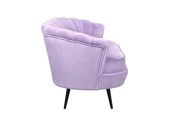 Диван ракушка для гостиниц Pearl Triple Purple на черных ножках