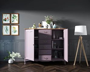 заказать Комод Leontina Lavanda с шестью ящиками и дверками арт ST9350L