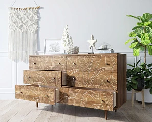 красивые Комод "Boho" 6 ящиков джангл арт BH08 в интернет-магазине