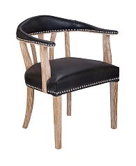 купить красивый Мягкий стул с подлокотниками Tanner Black Leather