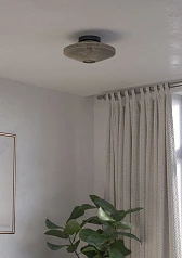 купить стильные 43998 Потолочная люстра MIDSUMER, 1х40W (E27), H175, ?380, сталь черный / текстиль, кремовый в интернет-магазине