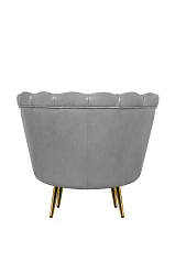 Низкое кресло ракушка Pearl Grey V2 в интерьере