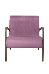 купить стильное Низкое кресло с деревянными подлокотниками Mody Pink розовый