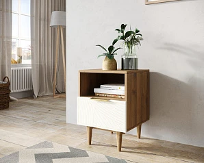 красивые Тумбочка с нижним ящиком "Line" LN09/GR1/beige