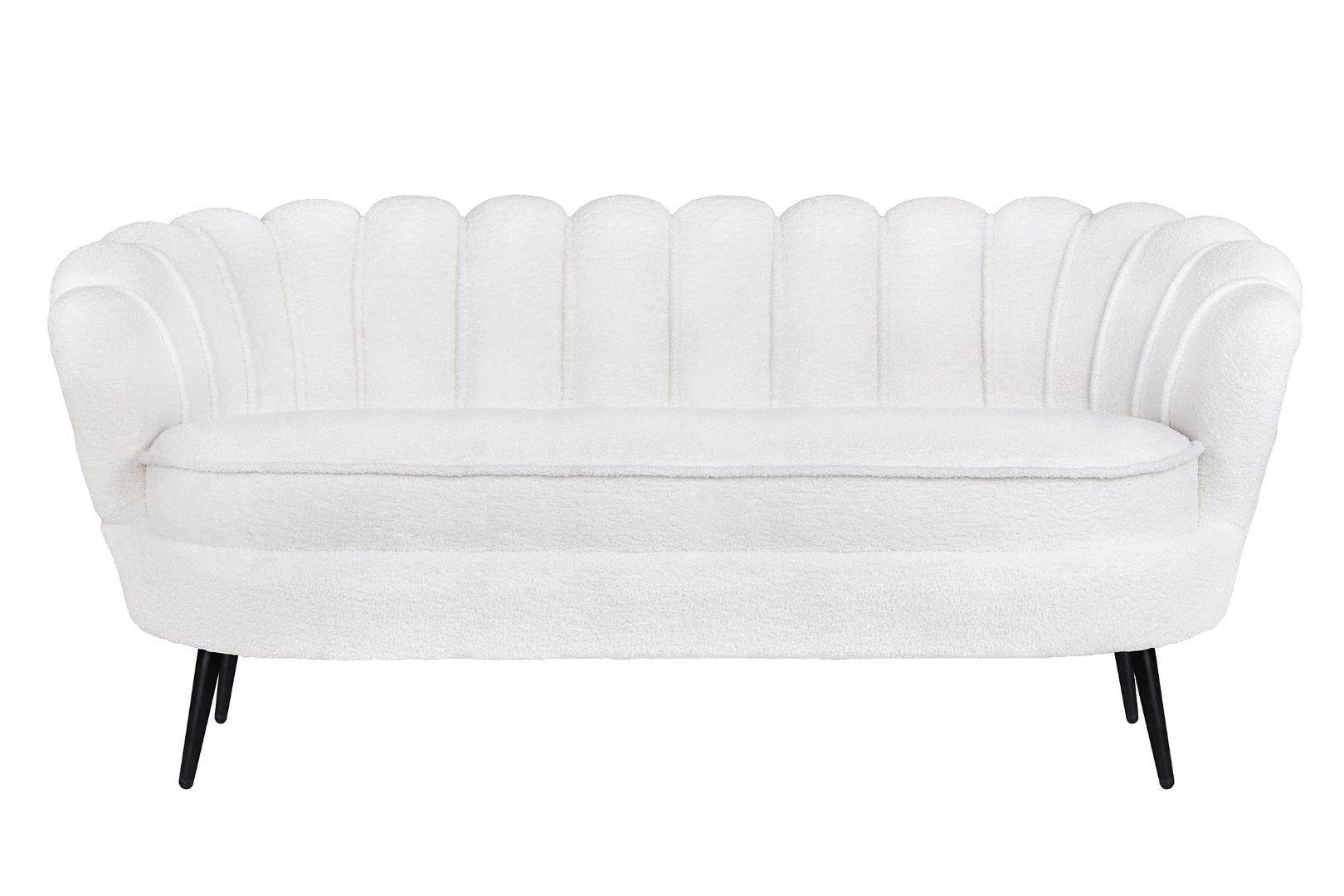 стильный Диван ракушка для гостиниц Pearl Triple Boucle на черных ножках