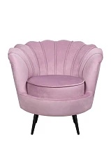 Кресло ракушка Pearl Pink на черных ножках