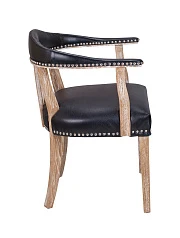 купить красивый Мягкий стул с подлокотниками Tanner Black Leather