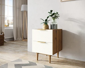 купить красивые Тумбочка с двумя ящиками "Line" LN07/GR1/beige в интернет-магазине
