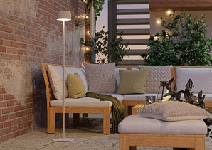 купить стильные 901893 Торшер на солнечн. батарее сенсорн. ROCCANOVA-L, H1200, 2,8W(LED), IP44, 3000K, 270lm, сталь, белый